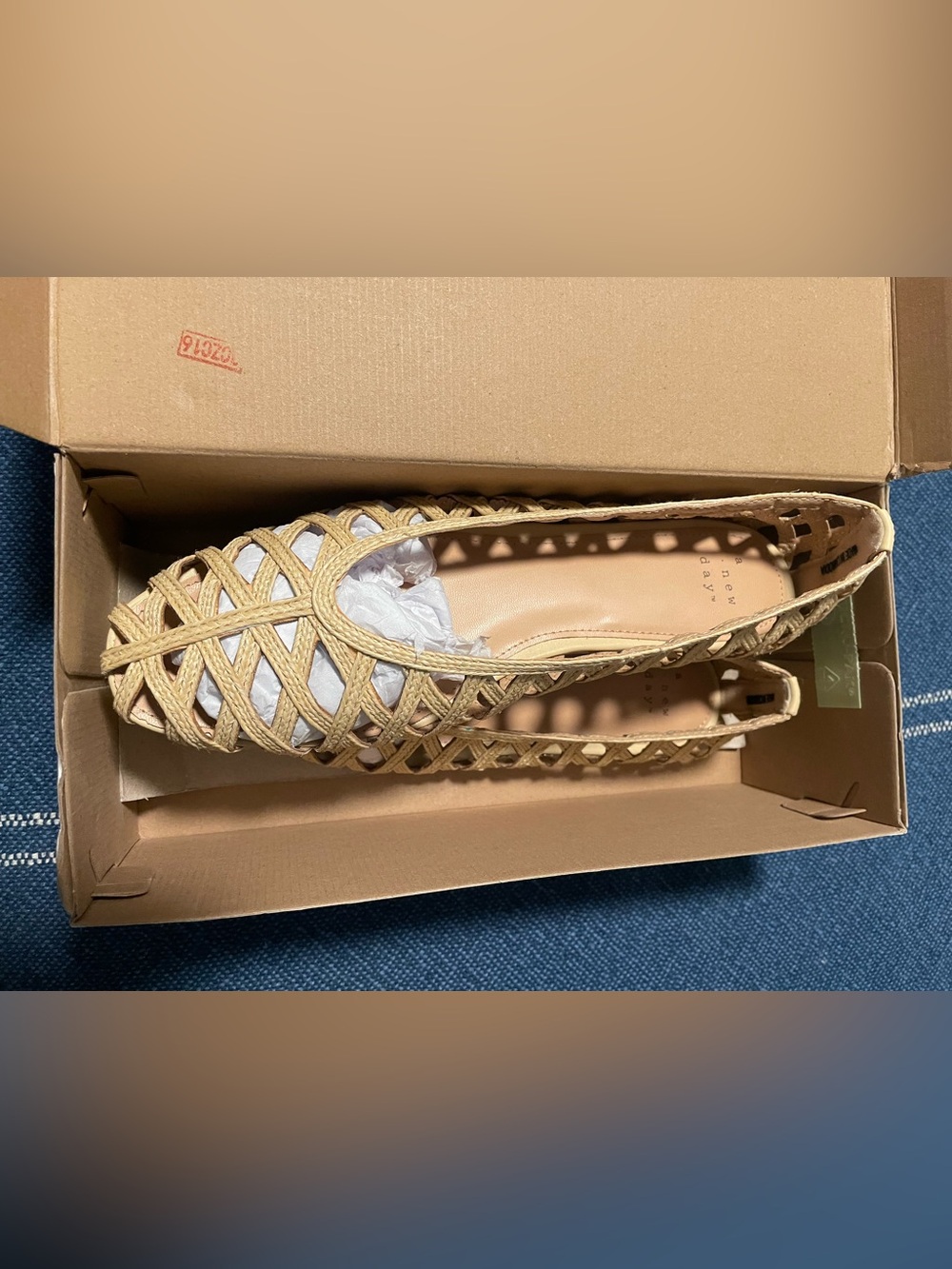 NIB a new day Tan Woven Ballet Flats - Picture 4 of 4